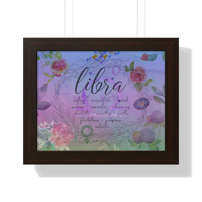 Libra Framed Horizontal Poster