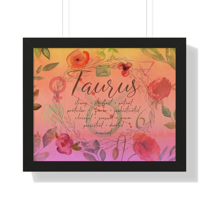 Taurus Framed Horizontal Poster