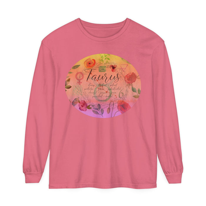 Taurus Unisex Garment-dyed Long Sleeve T-Shirt
