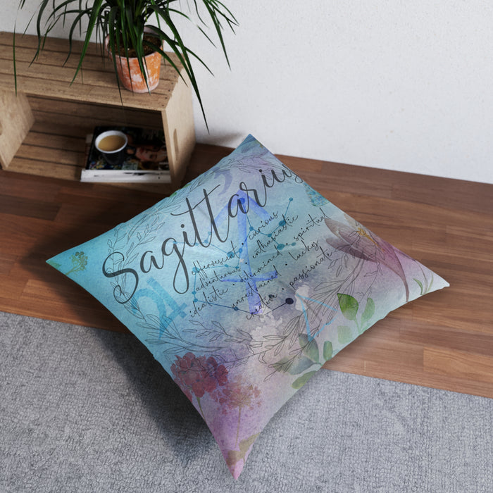 Sagittarius Tufted Floor Pillow, Square
