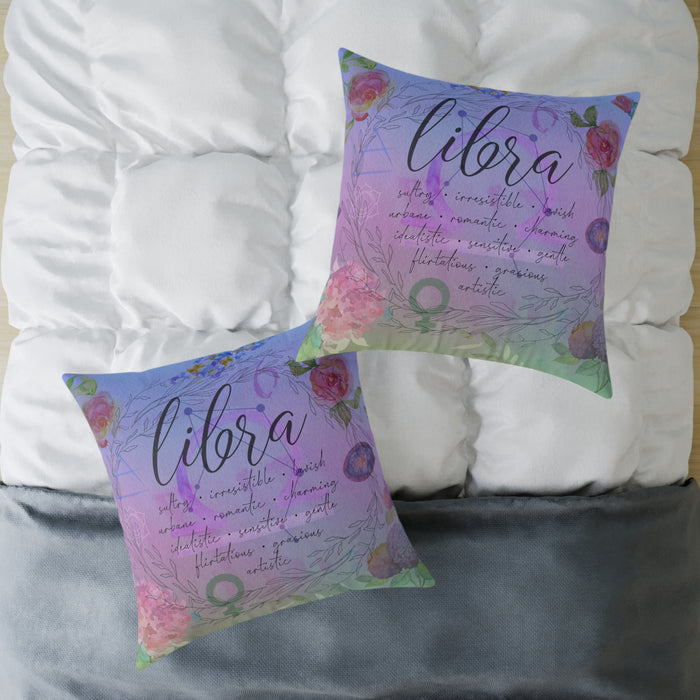 Libra Square Poly Canvas Pillow