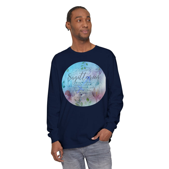 Sagittarius Unisex Garment-dyed Long Sleeve T-Shirt