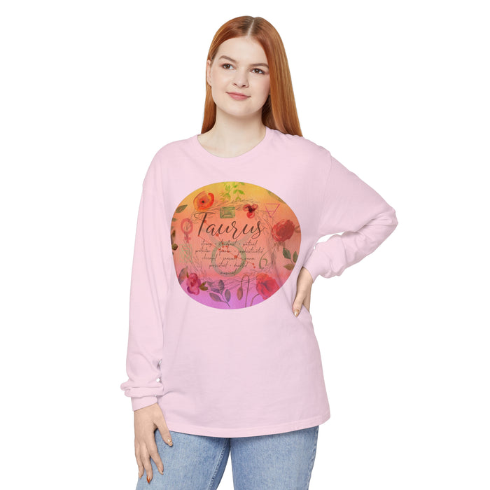 Taurus Unisex Garment-dyed Long Sleeve T-Shirt