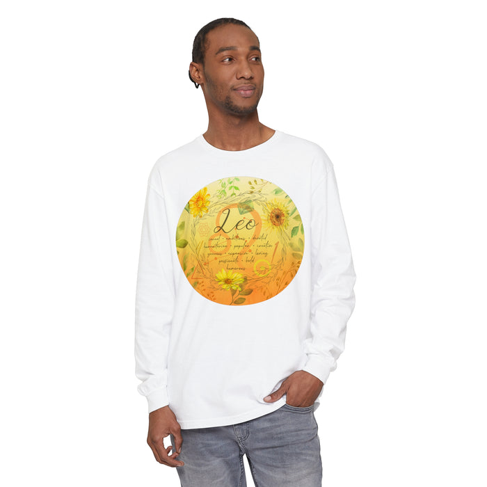 Leo Unisex Garment-dyed Long Sleeve T-Shirt