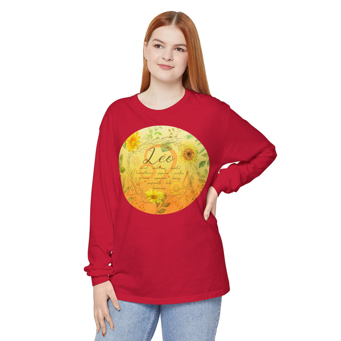 Leo Unisex Garment-dyed Long Sleeve T-Shirt