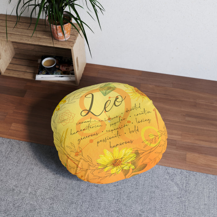 Leo Tufted Floor Pillow, Round