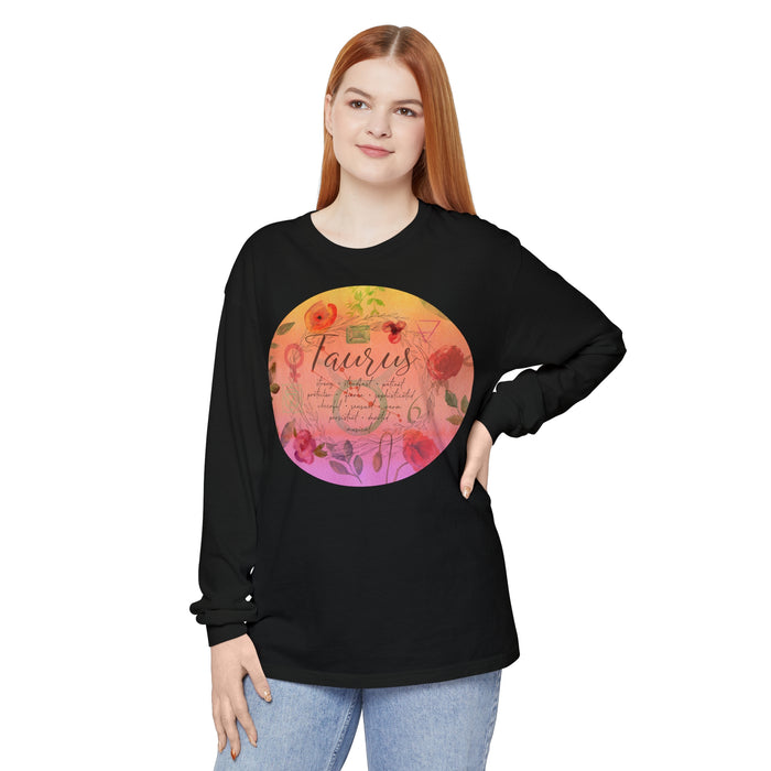 Taurus Unisex Garment-dyed Long Sleeve T-Shirt