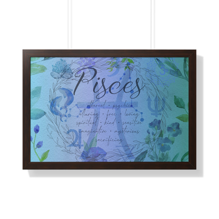 Pisces Framed Horizontal Poster