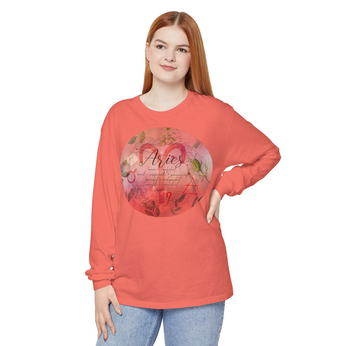 Aries Unisex Garment-dyed Long Sleeve T-Shirt