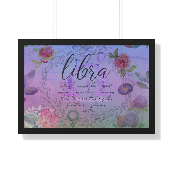 Libra Framed Horizontal Poster