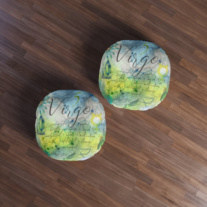 Virgo Tufted Floor Pillow, Round