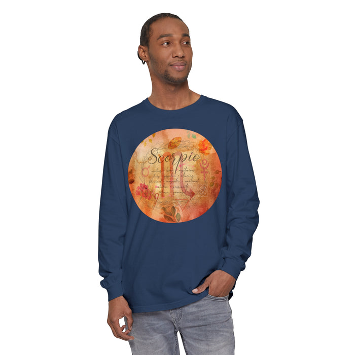 Scorpio Unisex Garment-dyed Long Sleeve T-Shirt