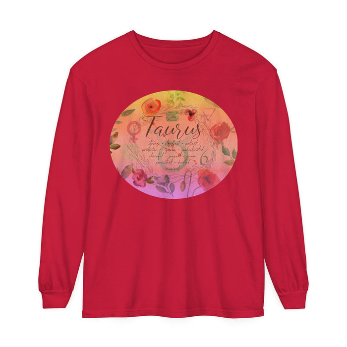 Taurus Unisex Garment-dyed Long Sleeve T-Shirt