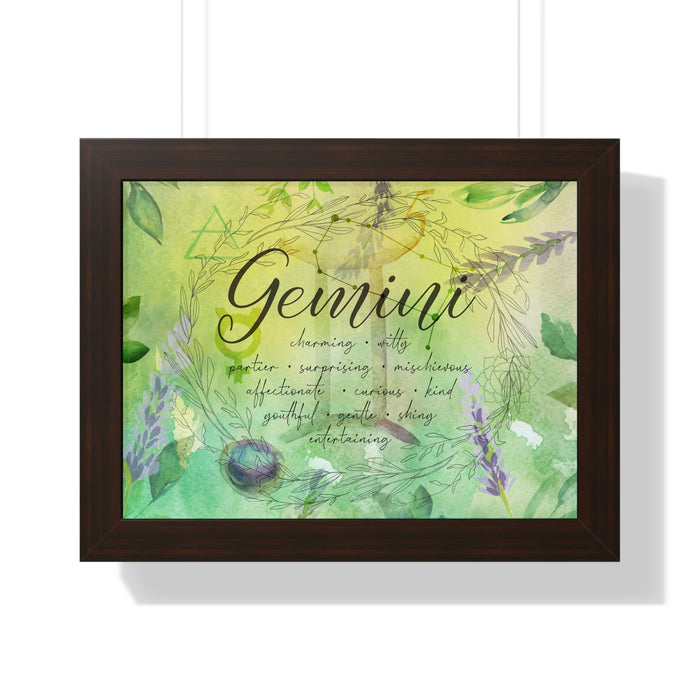 Gemini Framed Horizontal Poster