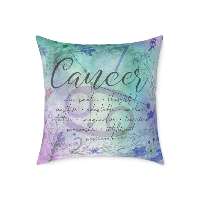 Cancer Square Poly Canvas Pillow