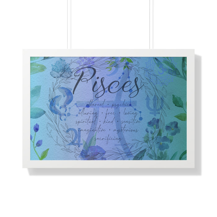 Pisces Framed Horizontal Poster