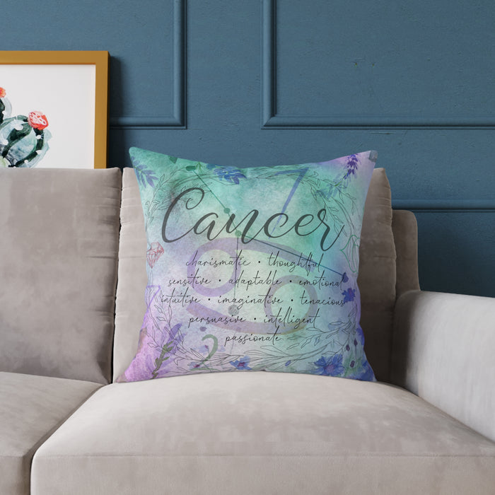Cancer Square Poly Canvas Pillow