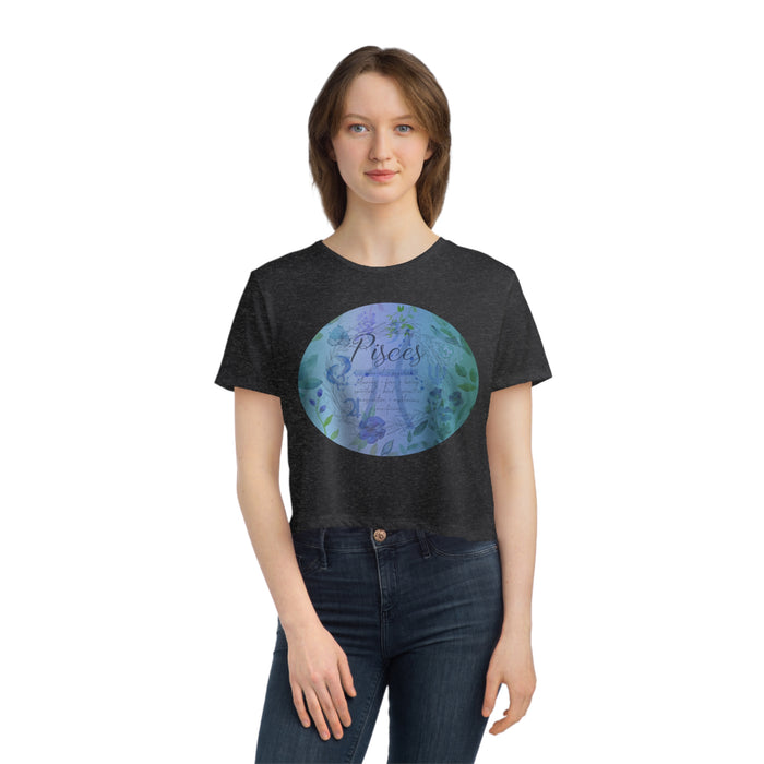 Pisces Women's Flowy Cropped Tee