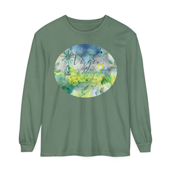 Virgo Unisex Garment-dyed Long Sleeve T-Shirt