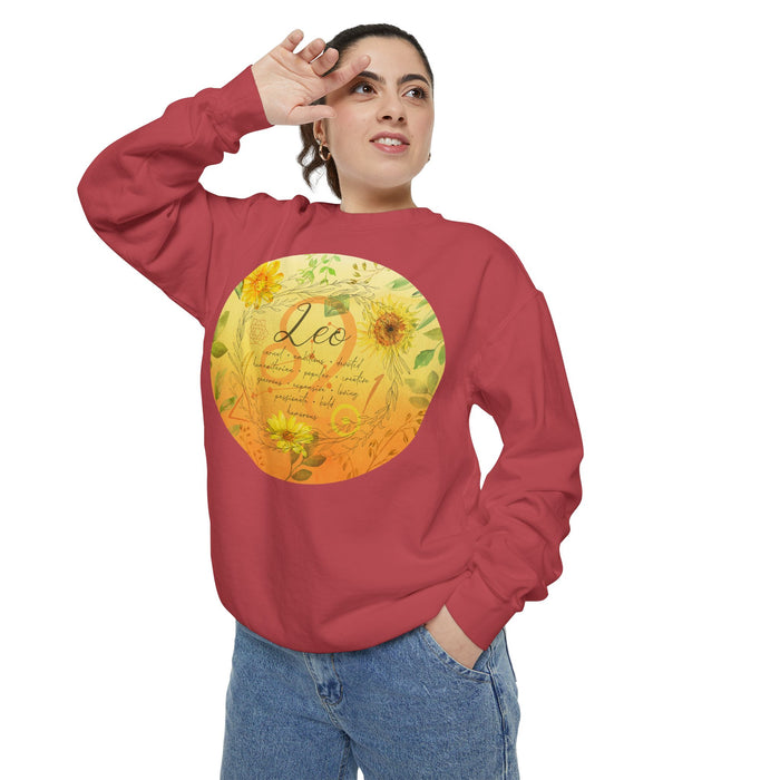 Leo Unisex Garment-Dyed Sweatshirt