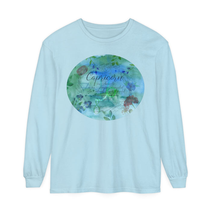 Capricorn Unisex Garment-dyed Long Sleeve T-Shirt
