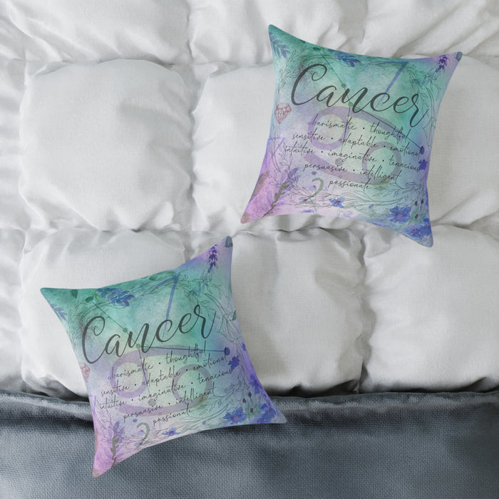 Cancer Square Poly Canvas Pillow