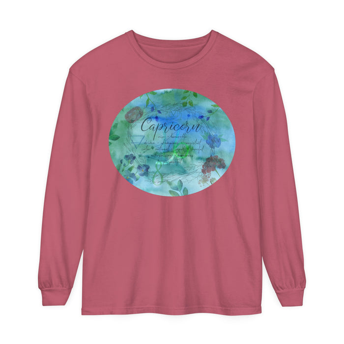 Capricorn Unisex Garment-dyed Long Sleeve T-Shirt