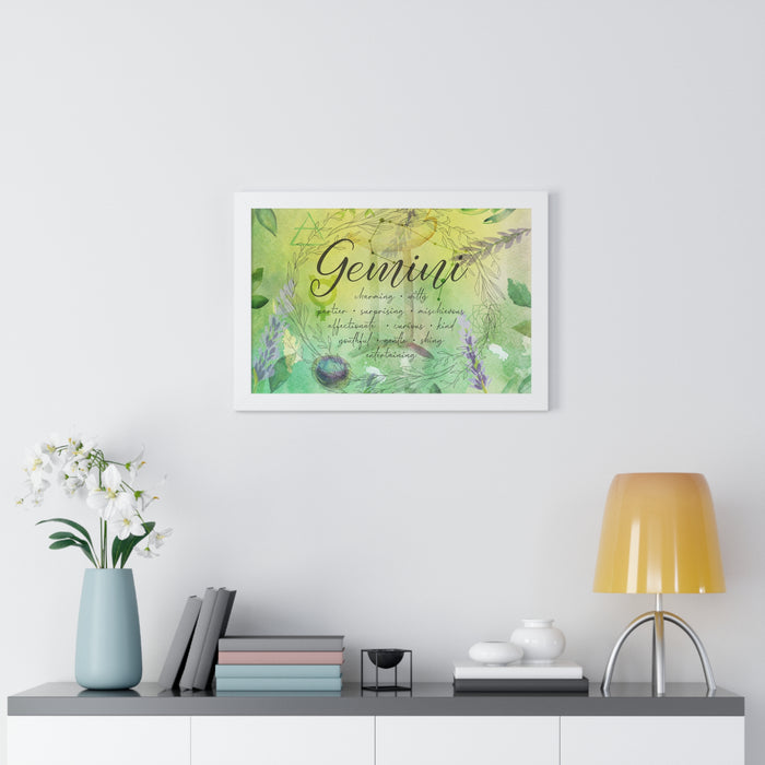 Gemini Framed Horizontal Poster