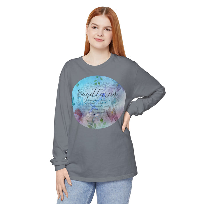 Sagittarius Unisex Garment-dyed Long Sleeve T-Shirt