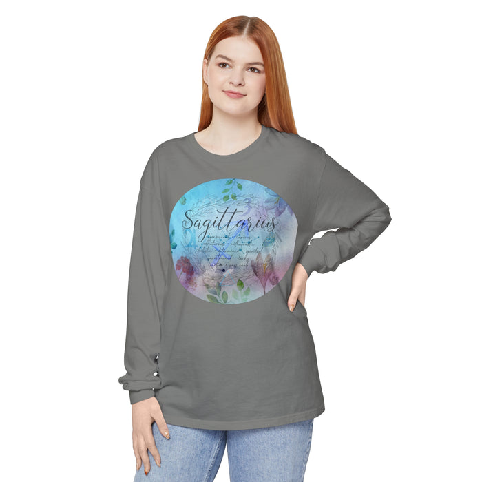 Sagittarius Unisex Garment-dyed Long Sleeve T-Shirt