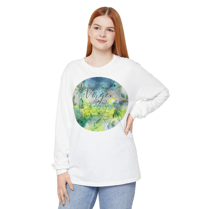 Virgo Unisex Garment-dyed Long Sleeve T-Shirt