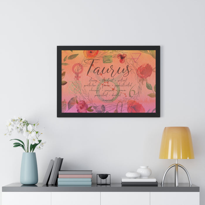 Taurus Framed Horizontal Poster