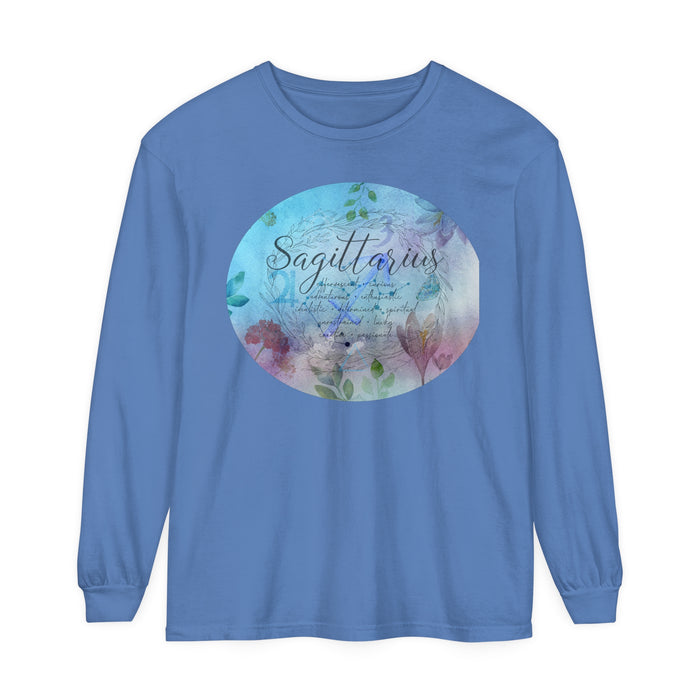 Sagittarius Unisex Garment-dyed Long Sleeve T-Shirt