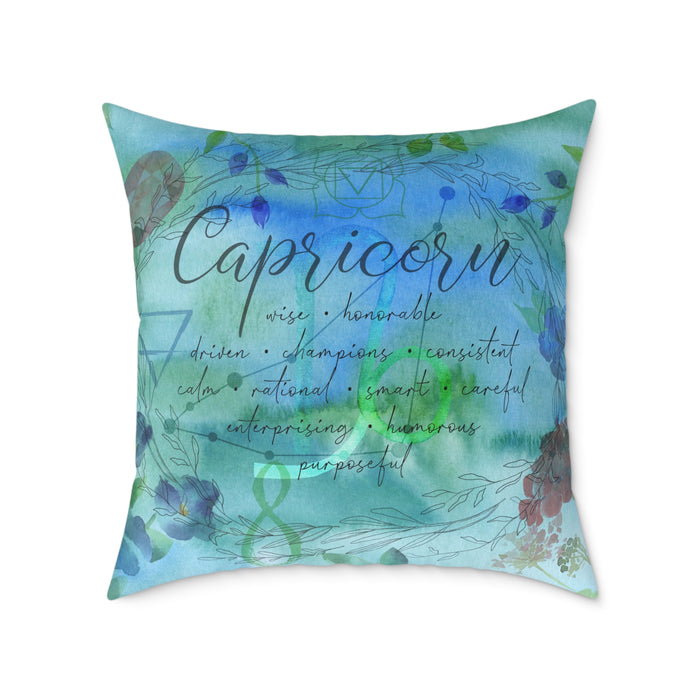Capricorn Square Poly Canvas Pillow