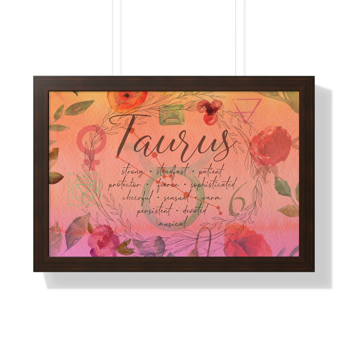 Taurus Framed Horizontal Poster