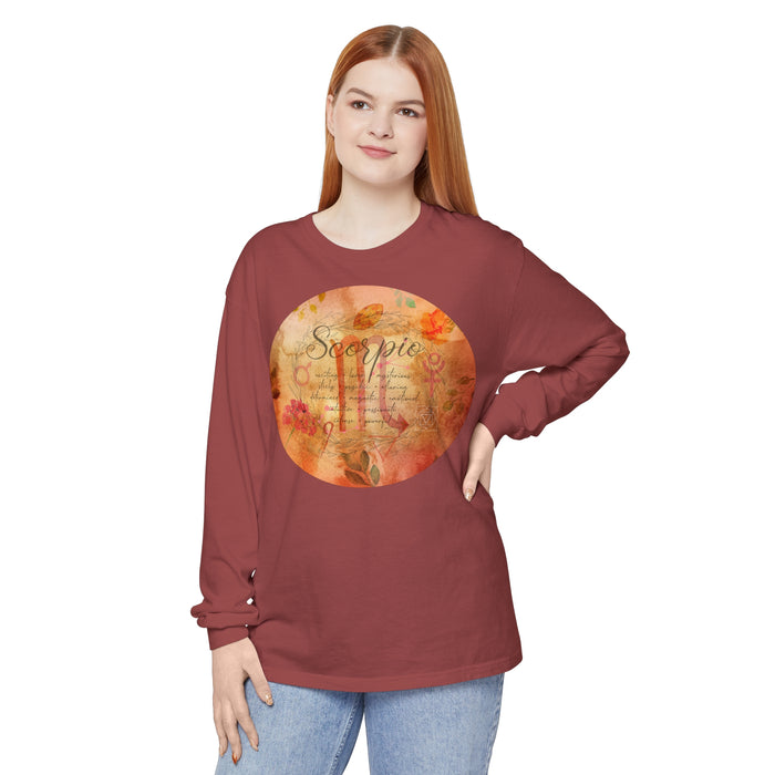 Scorpio Unisex Garment-dyed Long Sleeve T-Shirt