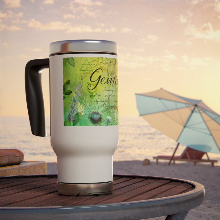 Gemini Stainless Steel Travel Mug with Handle, 14oz