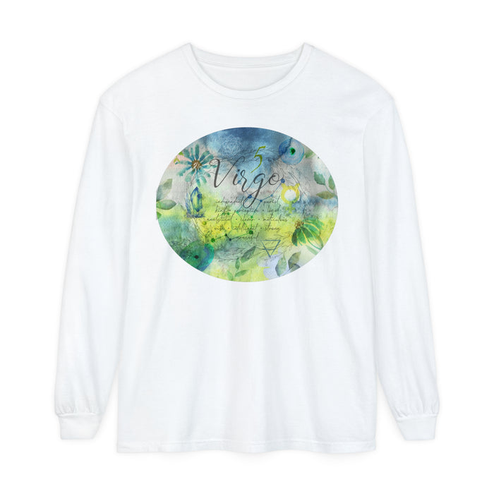 Virgo Unisex Garment-dyed Long Sleeve T-Shirt