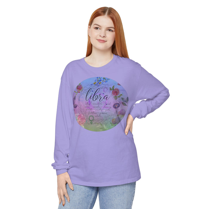 Libra Unisex Garment-dyed Long Sleeve T-Shirt