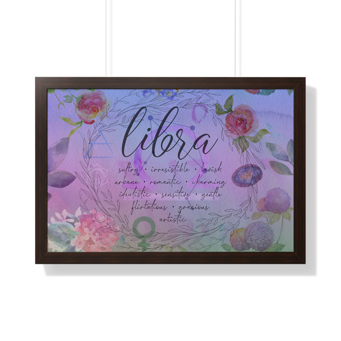 Libra Framed Horizontal Poster