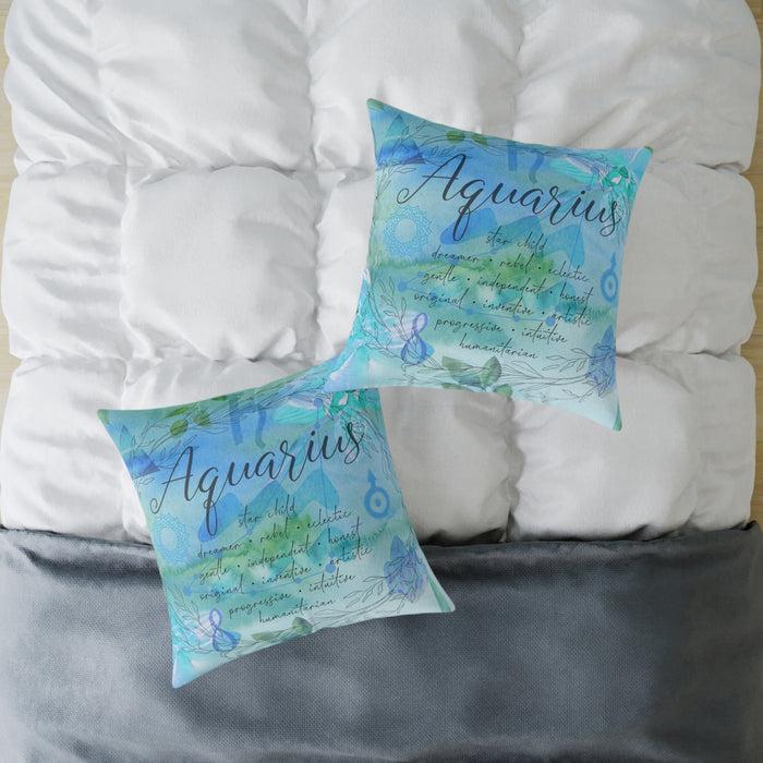 Aquarius Square Poly Canvas Pillow