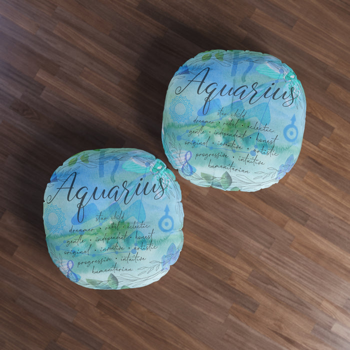 Aquarius Tufted Floor Pillow, Round