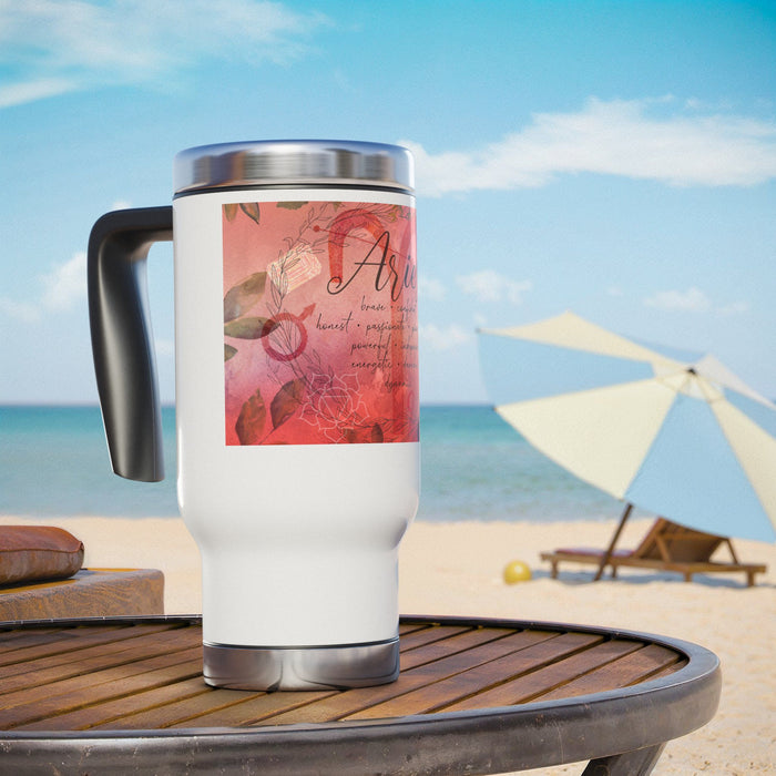 Aries Stainless Steel Travel Mug with Handle, 14oz