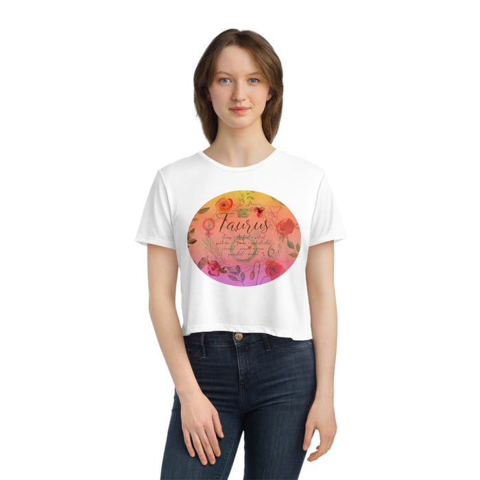 Taurus Women's Flowy Cropped Tee