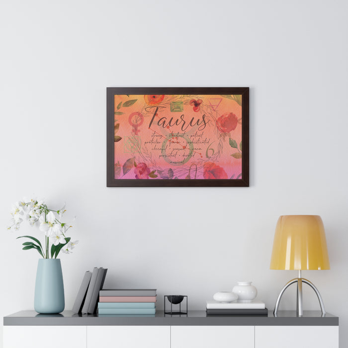 Taurus Framed Horizontal Poster