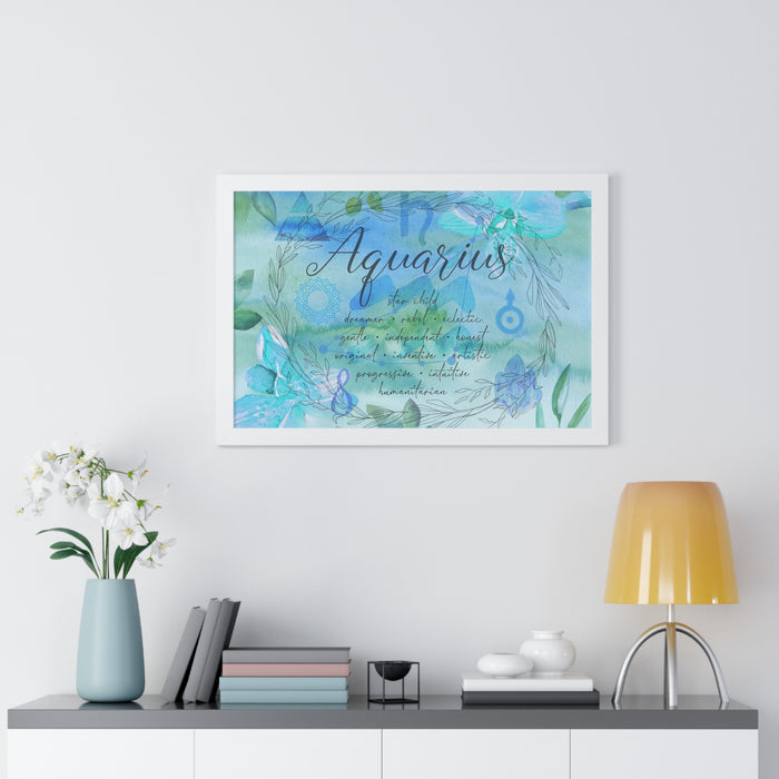 Aquarius Framed Horizontal Poster