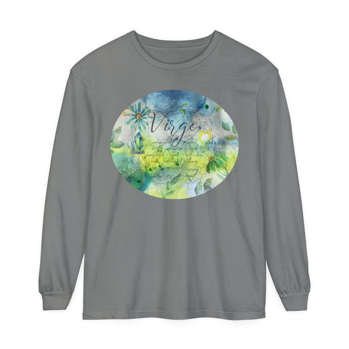 Virgo Unisex Garment-dyed Long Sleeve T-Shirt