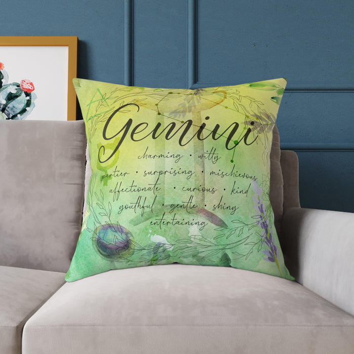 Gemini Square Poly Canvas Pillow
