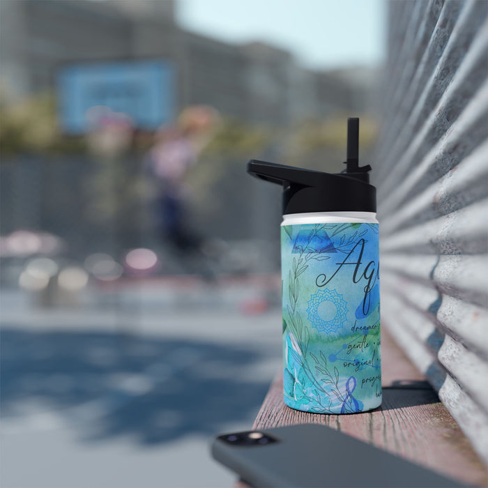 Aquarius Stainless Steel Water Bottle, Standard Lid