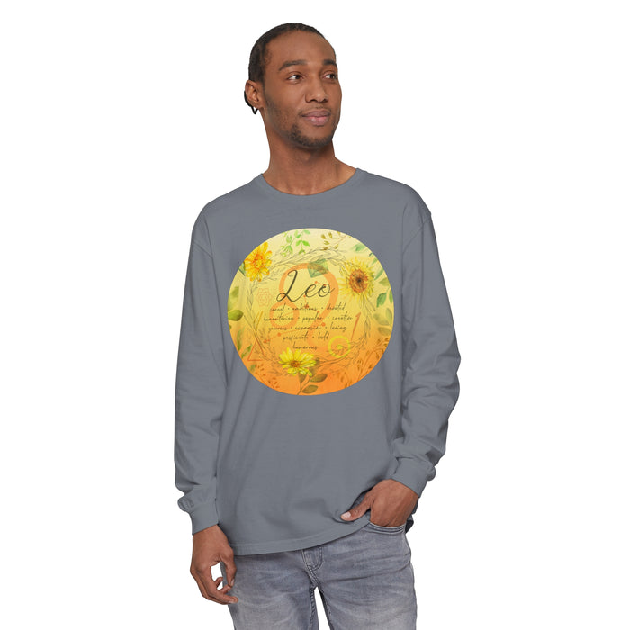 Leo Unisex Garment-dyed Long Sleeve T-Shirt